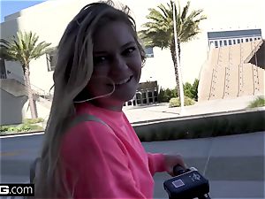 bi-curious teen Chloe Foster showcases her fuckbox in public