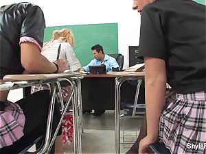 student Shyla receives a humping after class